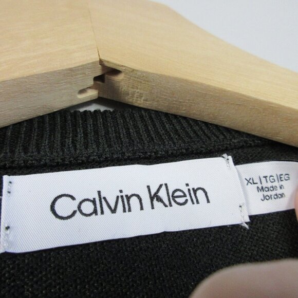 Calvin Klein Men Extra Fine Merino Wool Blend Sweater XL Green Casual Luxury 338 - Picture 3 of 12